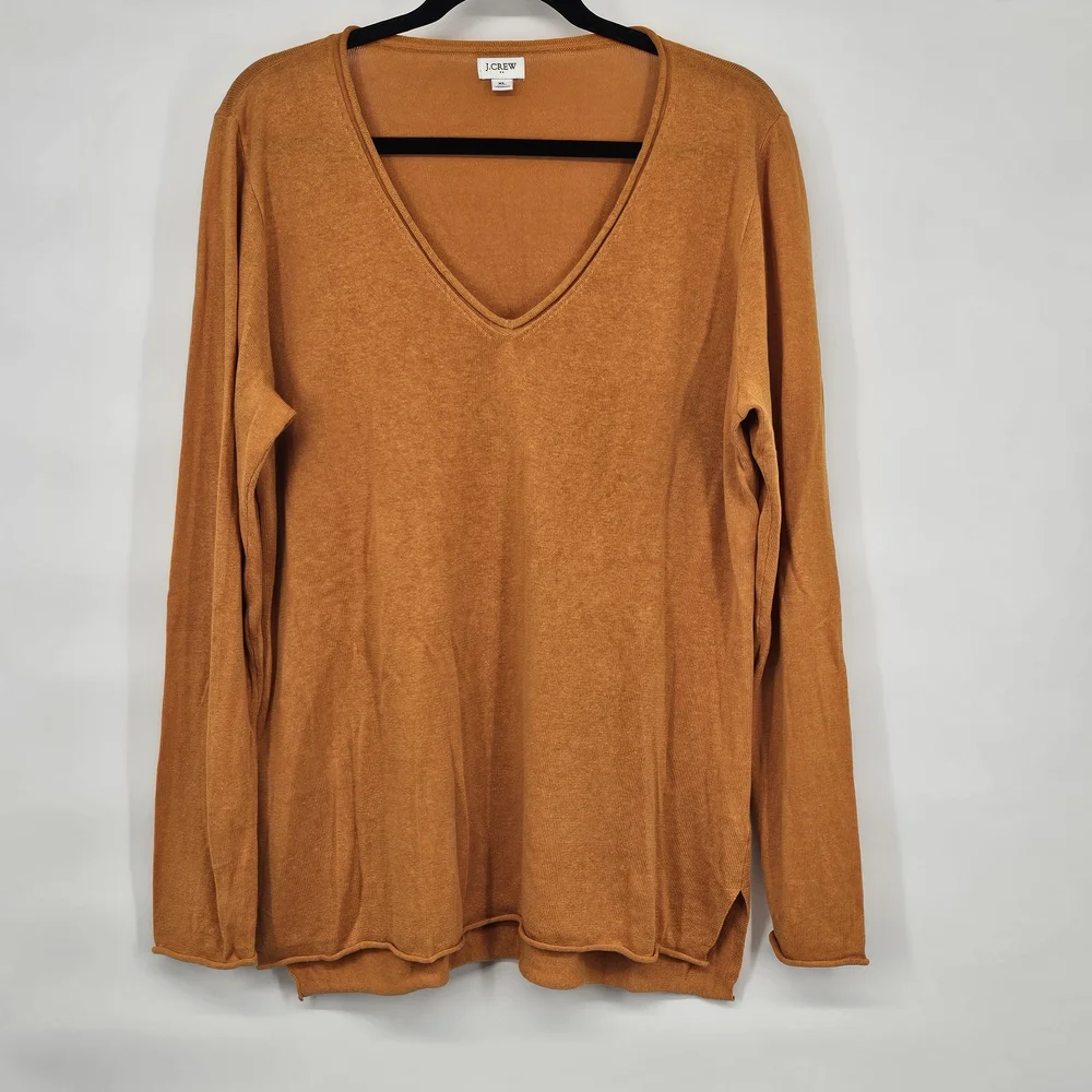 J. Crew Linen V-Neck Sweater XL